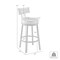 Armen Living Dalza Swivel Bar Stool in Cloud Finish with White Faux Leather 840254333574 - alternate 9